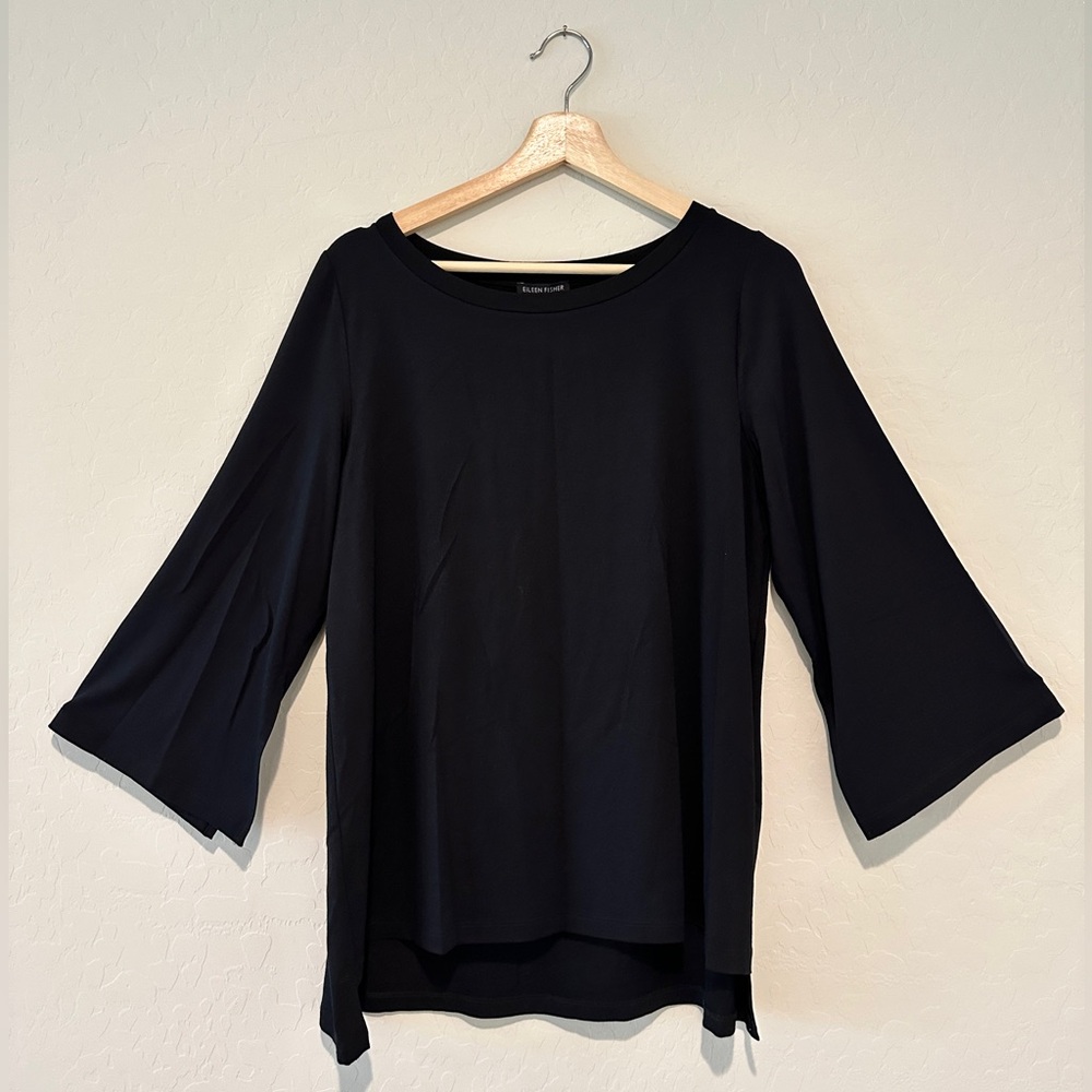 Eileen Fisher Viscose Jersey Kimono 3/4 Sleeve Top